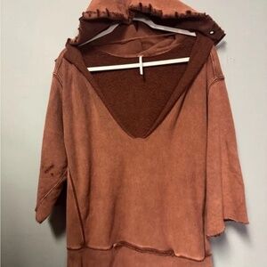 Free People West Track Hoodie Size SM in Brown Small Retail $98